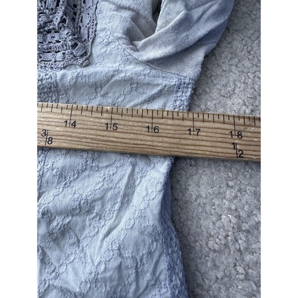 Anthropologie Meadow & Rue XS Women Button Up Shirt Top Crochet Cotton T14 - Picture 8 of 9